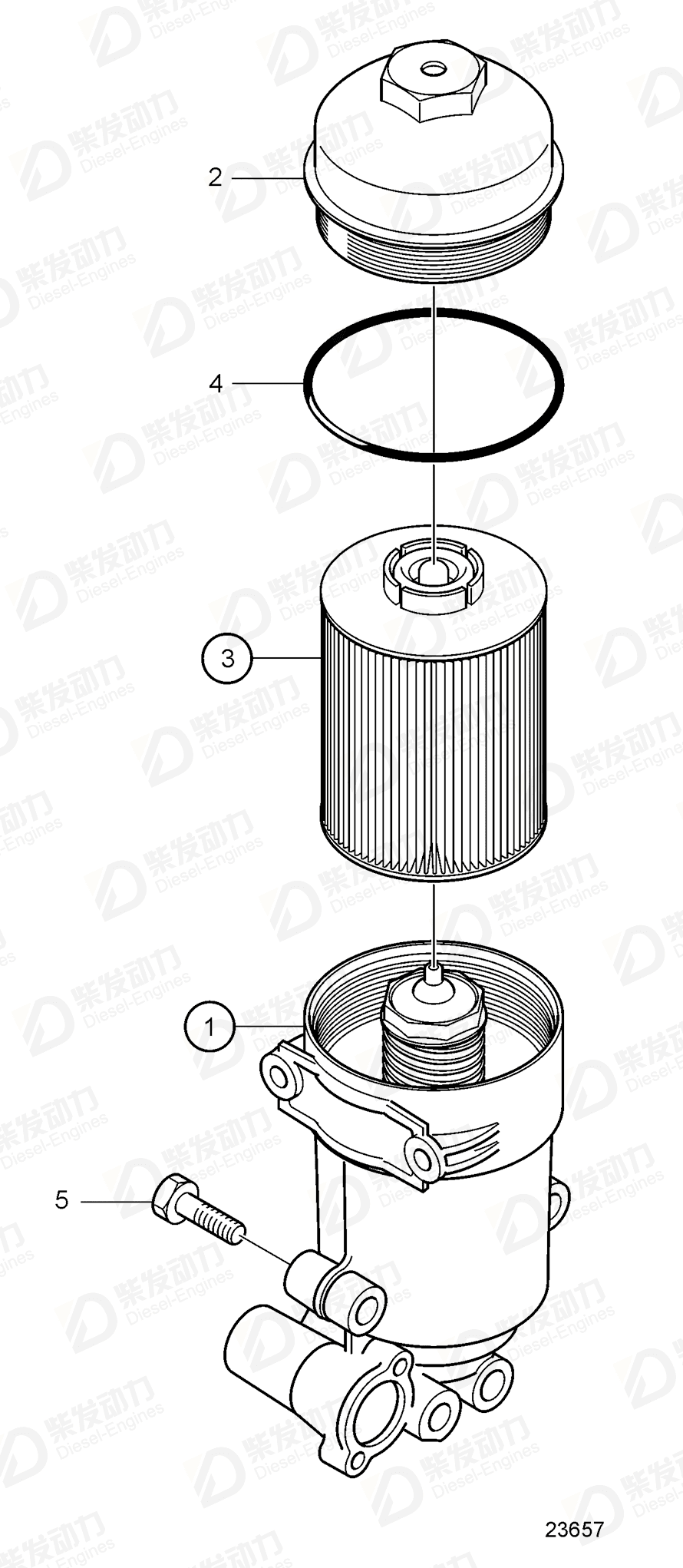 VOLVO Fuel filter 20860690 Drawing